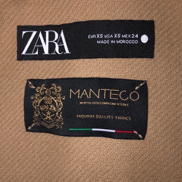 Zara Manteco Coat oversized camel wool  double breasted Size XS - Picture 5 of 11